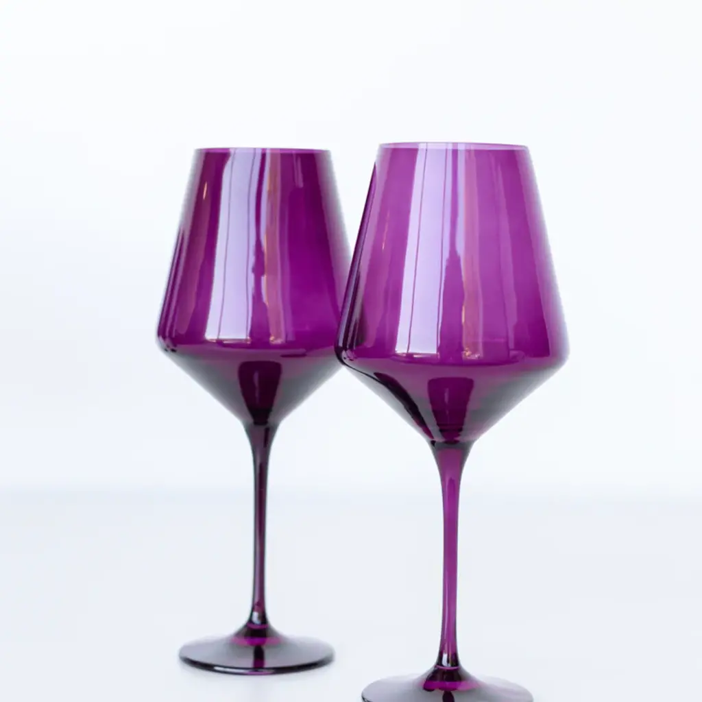 Estelle Colored Glass Amethyst Stemmed Wine Glass