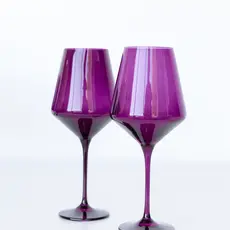 Estelle Colored Glass Amethyst Stemmed Wine Glass