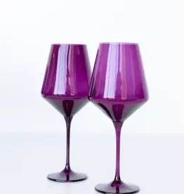 Estelle Colored Glass Amethyst Stemmed Wine Glass