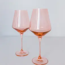 Estelle Colored Glass Blush Pink Stemmed Wine Glass