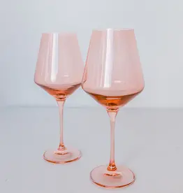 Estelle Colored Glass Blush Pink Stemmed Wine Glass