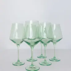 Estelle Colored Glass Mint Green Stemmed Wine Glass