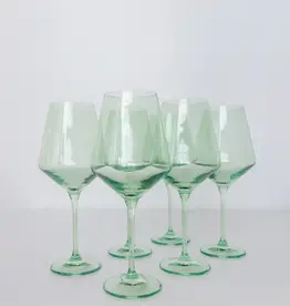 Estelle Colored Glass Mint Green Stemmed Wine Glass