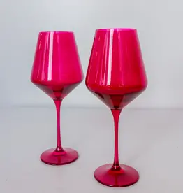 Estelle Colored Glass Fuchsia Wine Stemmed