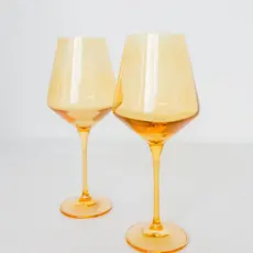 Yellow Stemmed Wine Glass