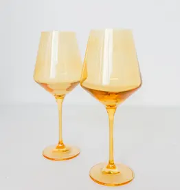Yellow Stemmed Wine Glass