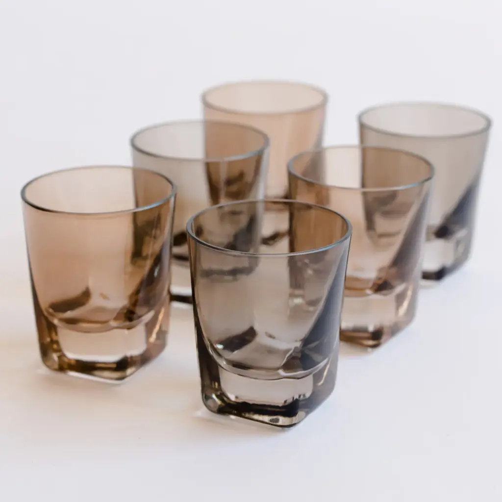 Estelle Colored Glass (set of 6) Estelle Smoke Shot Glasses