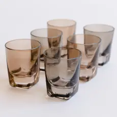 Estelle Colored Glass (set of 6) Estelle Smoke Shot Glasses