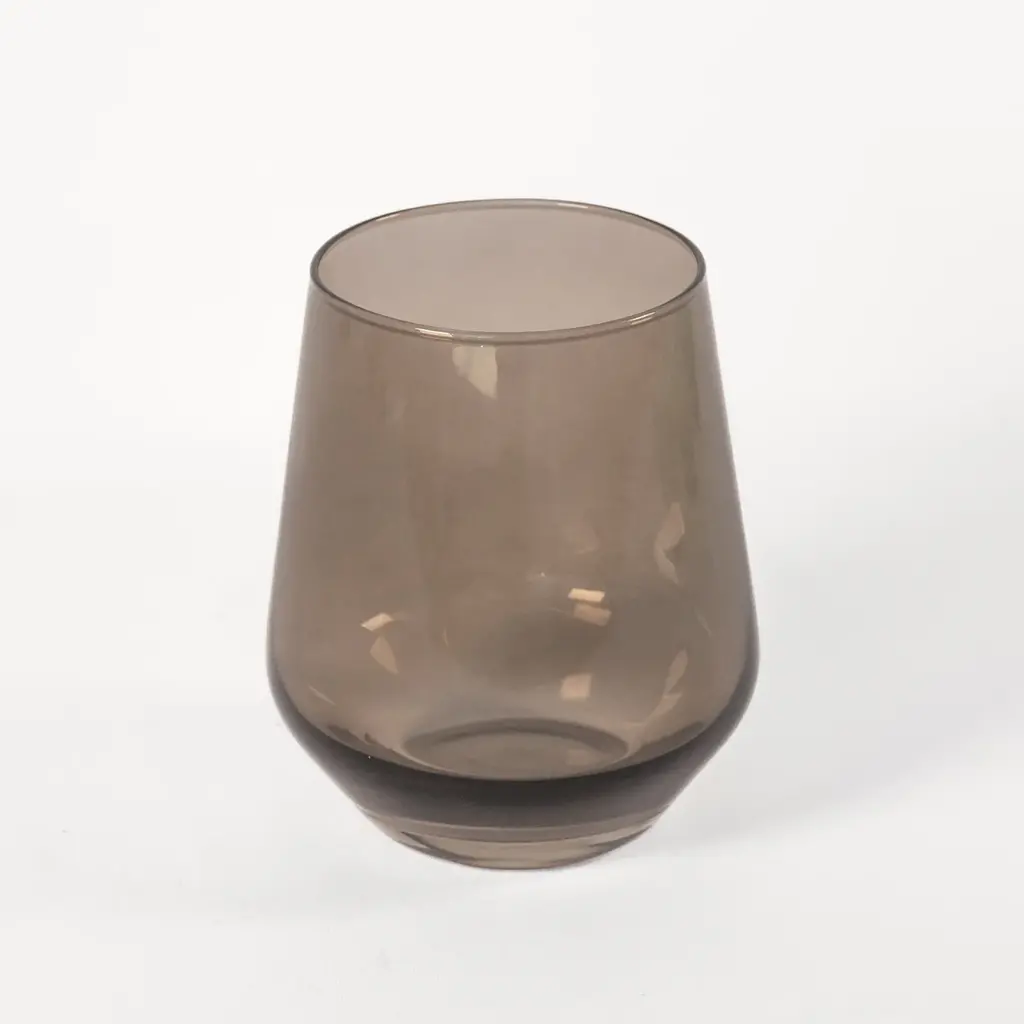 Estelle Colored Glass Gray Smoke Stemless
