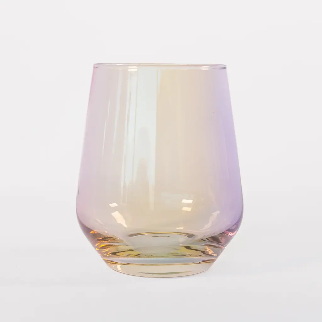 Estelle Colored Glass Iridescent Stemless