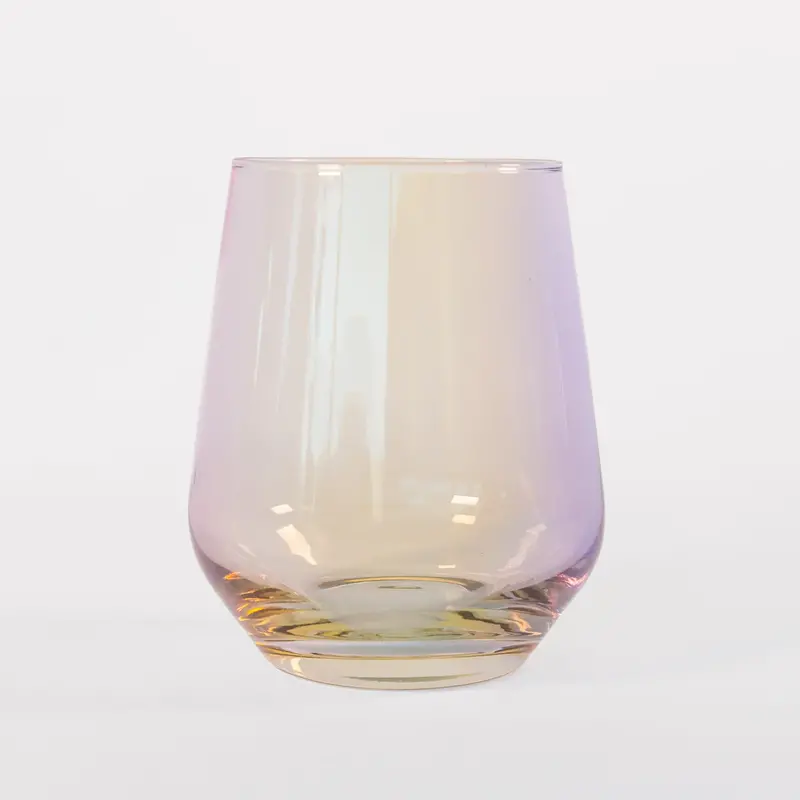 Estelle Colored Glass Iridescent Stemless