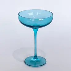 Estelle Colored Glass Ocean Blue  Champagne Coupe