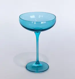 Estelle Colored Glass Ocean Blue  Champagne Coupe