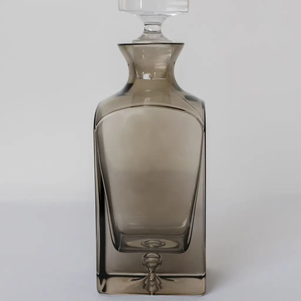 Estelle Colored Glass Gray Smoke Heritage Decanter