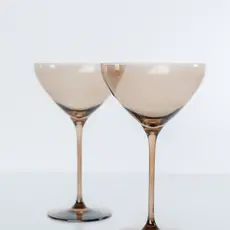 Estelle Colored Glass Amber Smoke Martini Glass