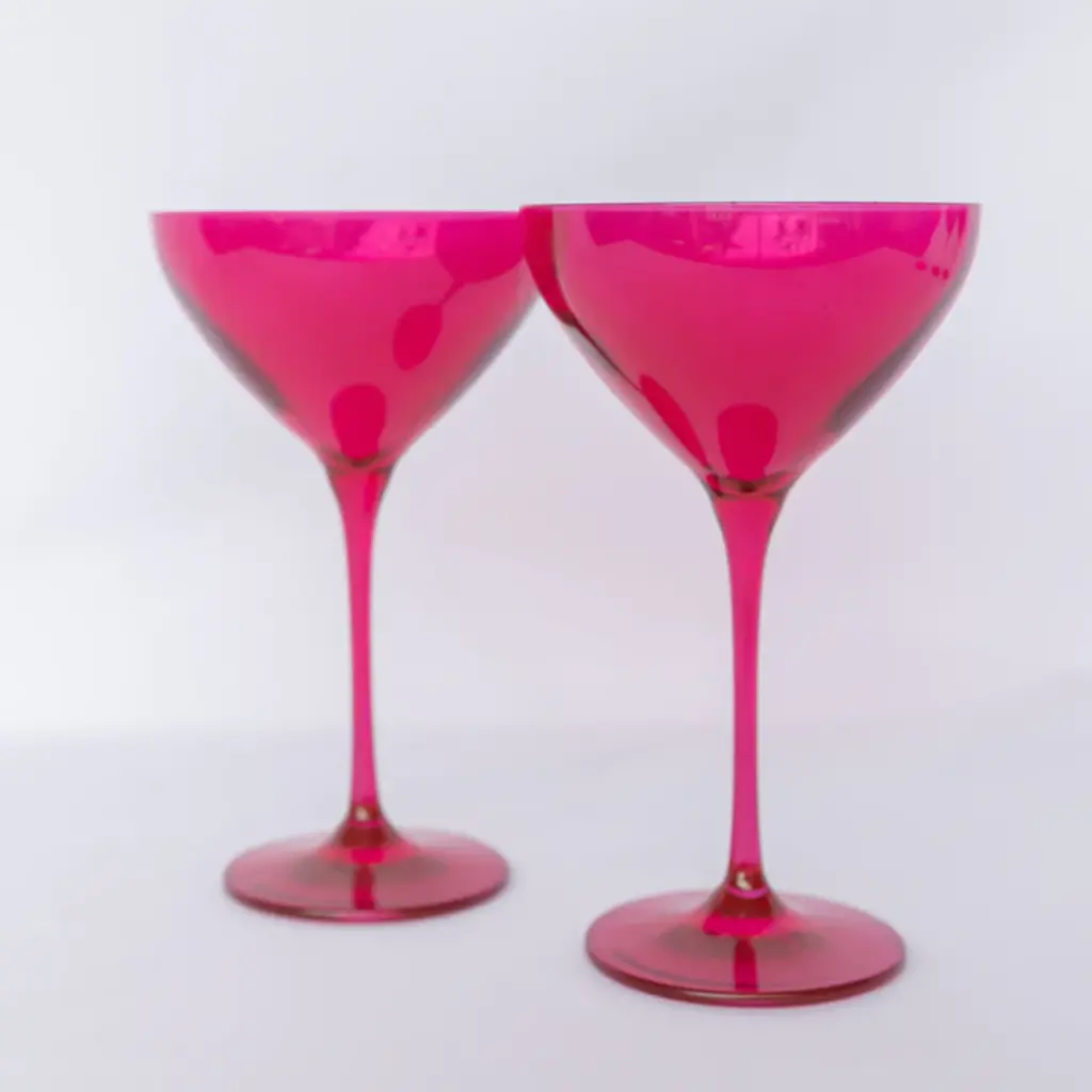 Estelle Colored Glass Fuchsia Martini Glass