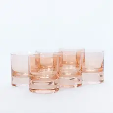 Estelle Colored Glass Blush Pink Rocks Glass