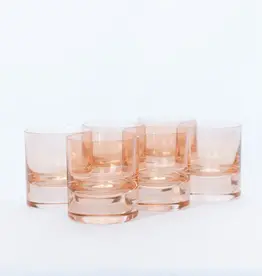 Estelle Colored Glass Blush Pink Rocks Glass