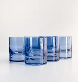 Estelle Colored Glass Cobalt Blue Rocks Glass