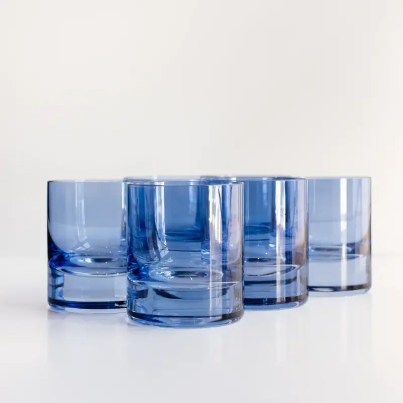 Estelle Colored Glass Cobalt Blue Rocks Glass