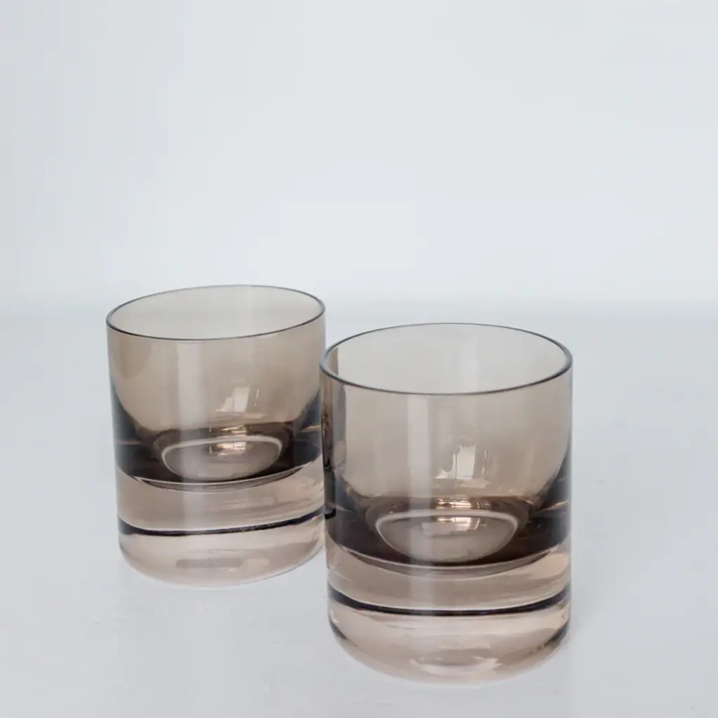 Estelle Colored Glass Gray Smoke Rocks Glass