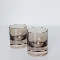 Estelle Colored Glass Gray Smoke Rocks Glass