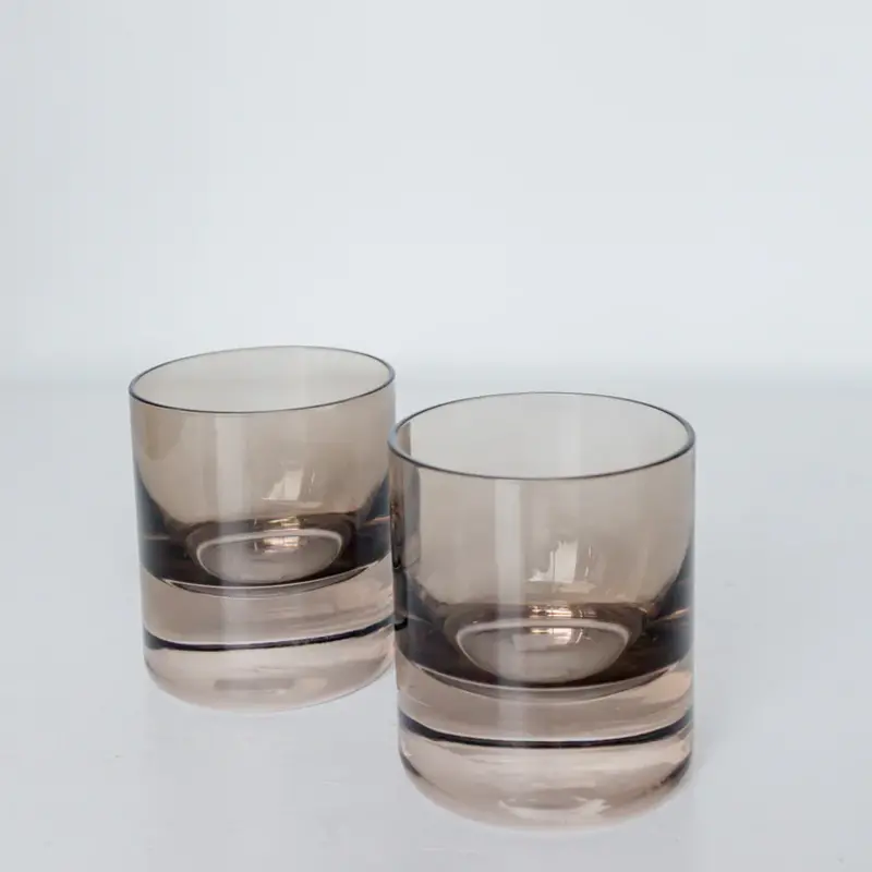 Estelle Colored Glass Gray Smoke Rocks Glass