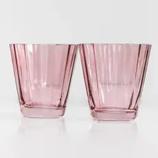 Estelle Colored Glass Rose Sunday Low Ball