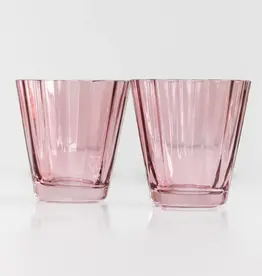 Estelle Colored Glass Rose Sunday Low Ball