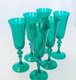 Estelle Colored Glass Emerald Green Regal Flute