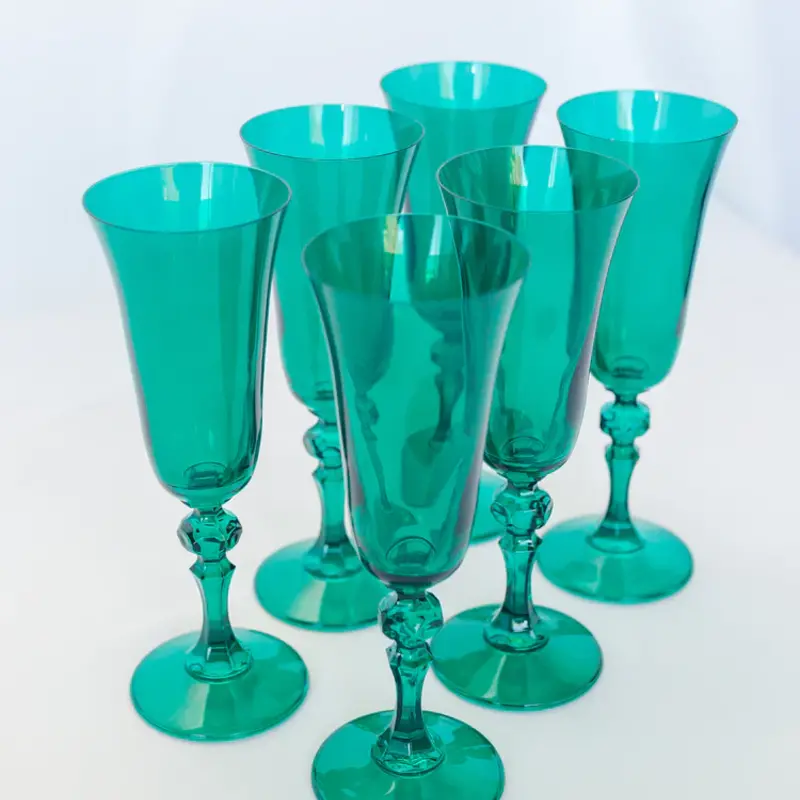 Estelle Colored Glass Emerald Green Regal Flute