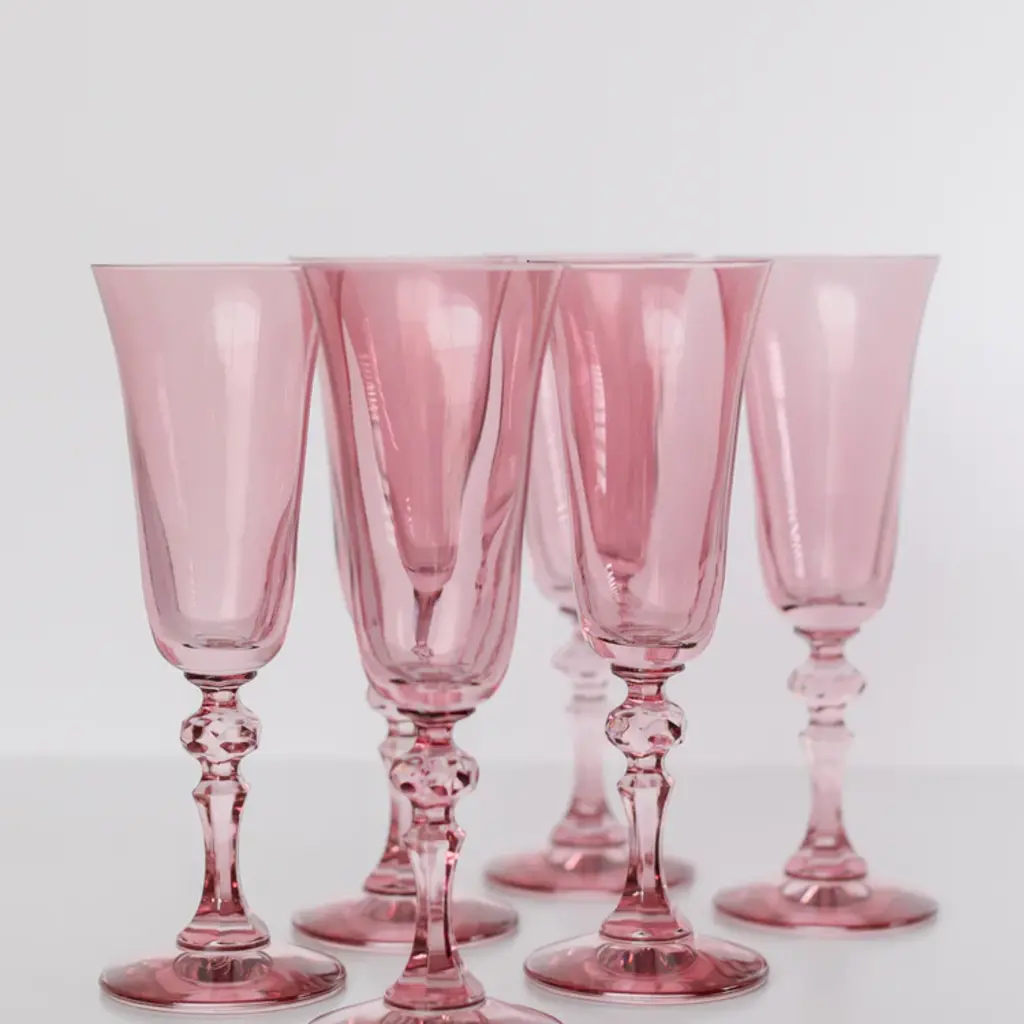 Estelle Colored Glass Rose Regal Flute