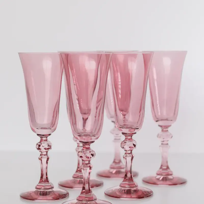 Estelle Colored Glass Rose Regal Flute