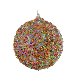 Glass Ball Multicolored Sequins Outside