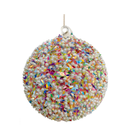 Glass Ball Pearls and Multicolored Glitter