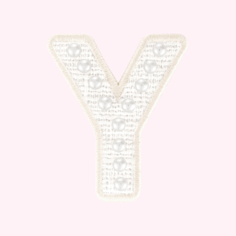 White Pearl Letter Patch - Y