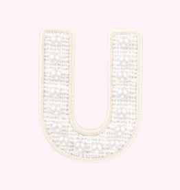 White Pearl Letter Patch - U