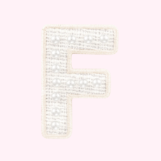White Pearl Letter Patch - F