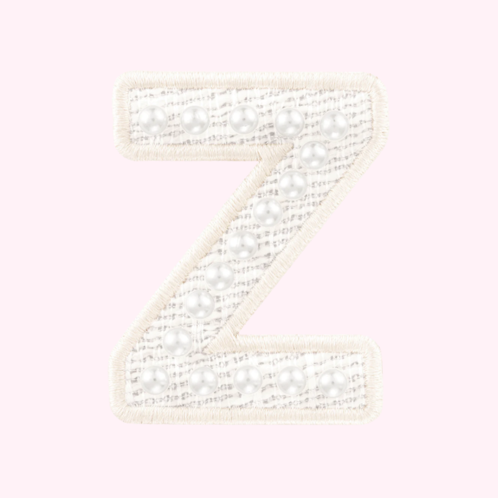 White Pearl Letter Patch - Z