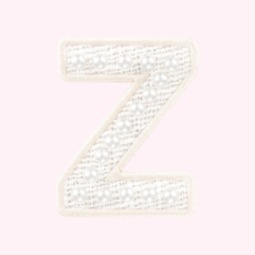White Pearl Letter Patch - Z