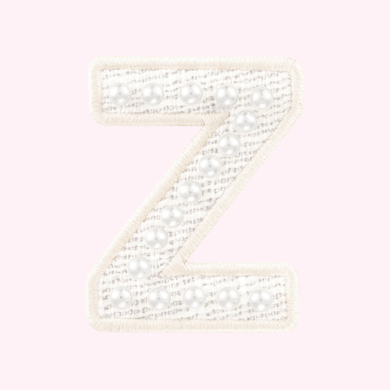 White Pearl Letter Patch - Z