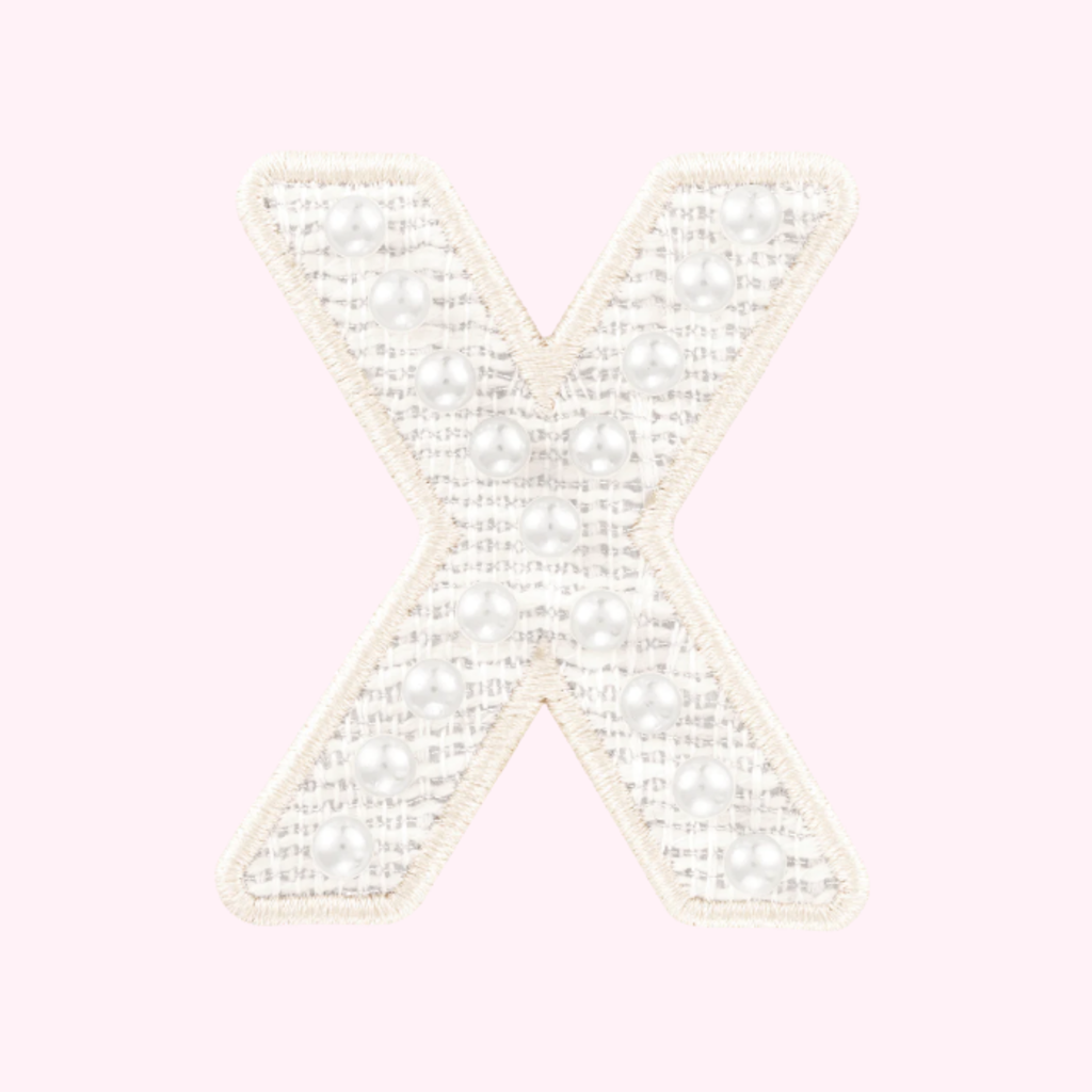 White Pearl Letter Patch - X