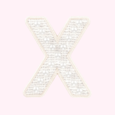 White Pearl Letter Patch - X