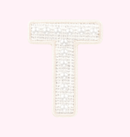 White Pearl Letter Patch - T