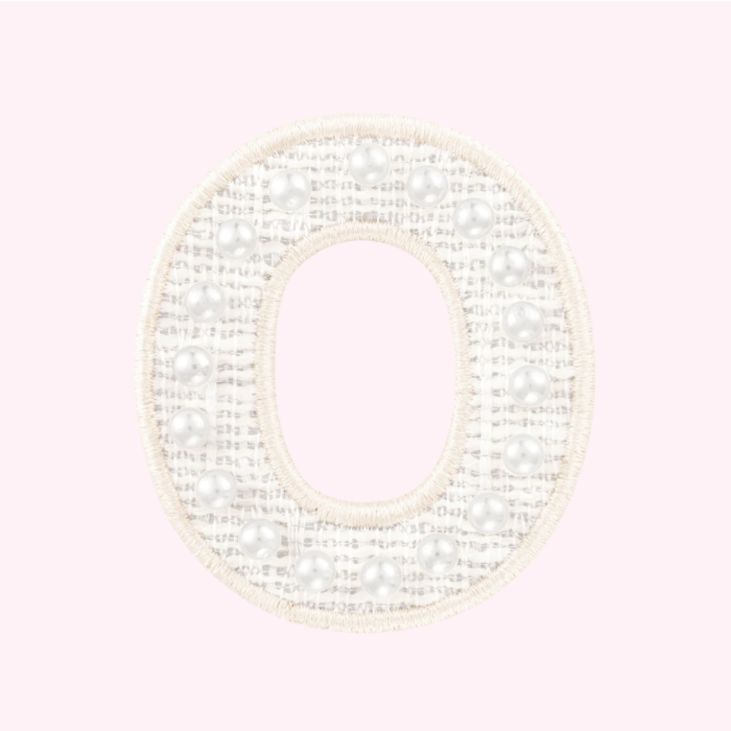 White Pearl Letter Patch - O