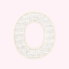 White Pearl Letter Patch - O