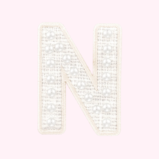 White Pearl Letter Patch - N