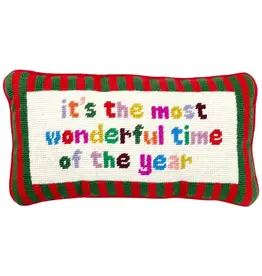 Most Wonderful Time Needlepoint Pillow
