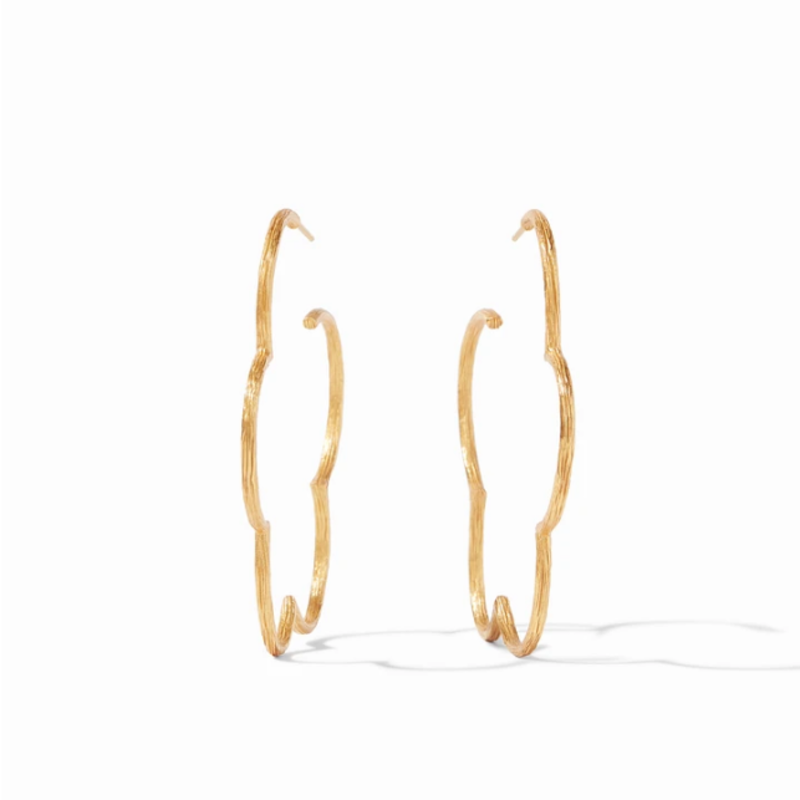 Julie Vos Gardenia Textured Hoop Gold - L