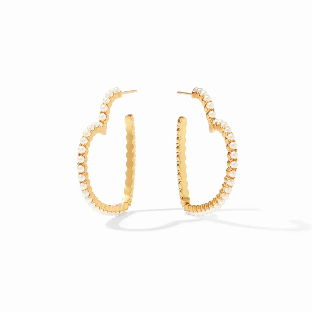 Esme Heart Pearl Hoop - Medium
